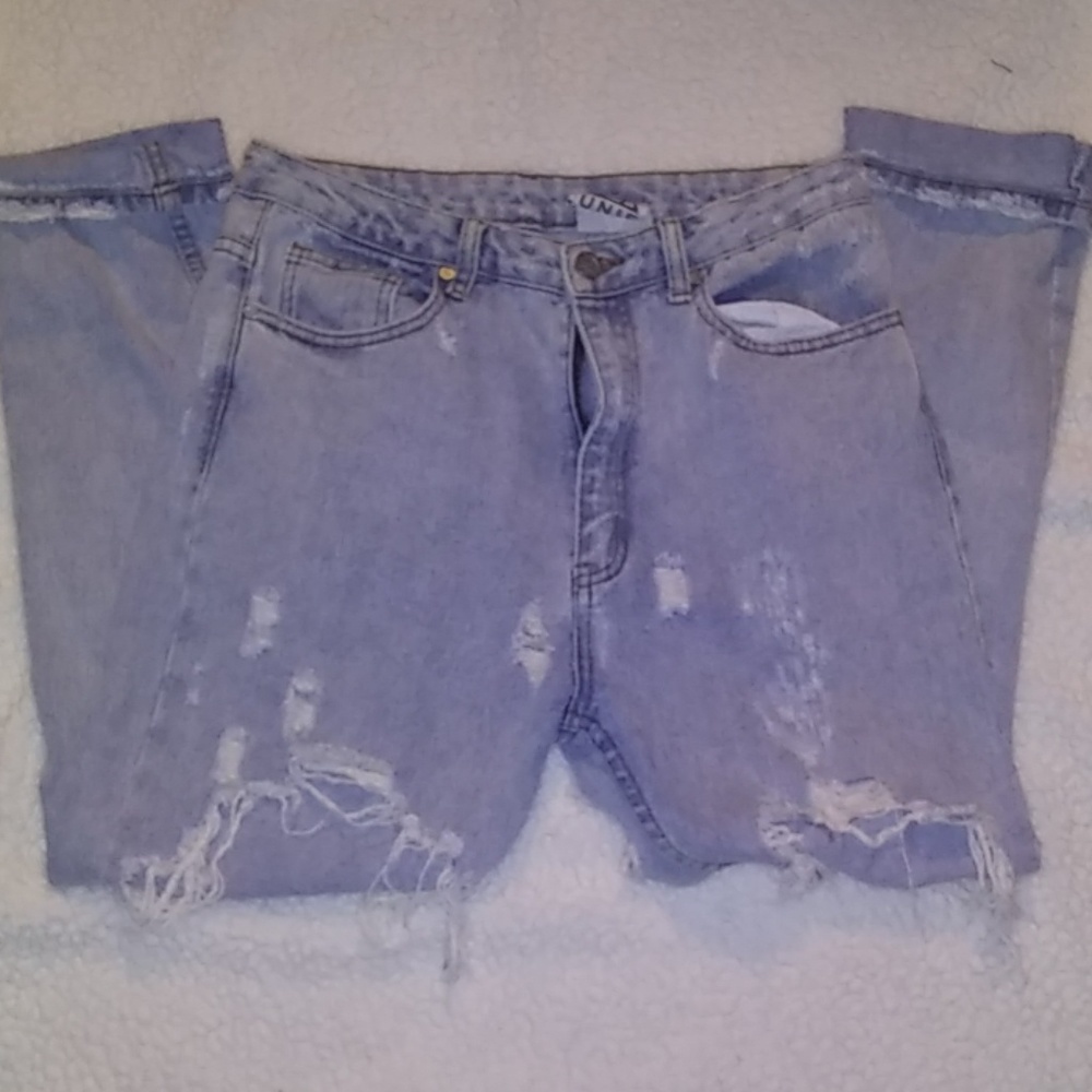 UNIF Lightwash Distressed Boyfriend Jeans